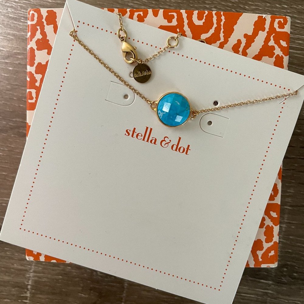 Stella & Dot Maya Gold & Turquoise Bracelet